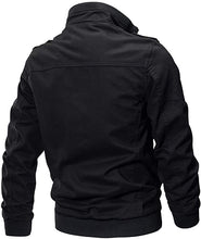 Load image into Gallery viewer, Men&#39;s Matte Black Casual Winter Cotton Military Jacket