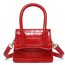 Load image into Gallery viewer, Trendy Orange Croc Tiny Handbag with Curved Flap cover