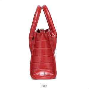 Trendy Red Mini Purse Crocodile Pattern Handbag