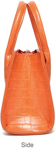 Trendy Orange Mini Purse Crocodile Pattern Handbag