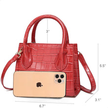 Load image into Gallery viewer, Trendy Red Mini Purse Crocodile Pattern Handbag