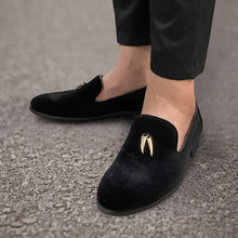 Load image into Gallery viewer, Men&#39;s Black Luxury Penny Slip-On Dancing Shoes