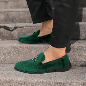 Men's Green Luxury Penny Slip-On Dancing Shoes