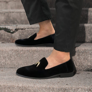 Men's Black Luxury Penny Slip-On Dancing Shoes