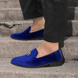 Men's Blue Luxury Penny Slip-On Dancing Shoes