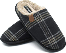 Load image into Gallery viewer, Cozy Black Memory Foam Scuff Comfortable Slippers