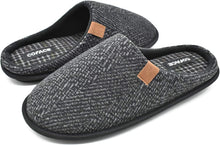 Load image into Gallery viewer, Stripe Black Memory Foam Scuff Comfortable Slippers
