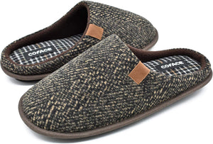 Men's Brown Memory Foam Scuff Comfortable Slippers