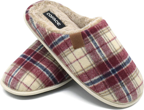 Cozy Red Memory Foam Scuff Comfortable Slippers