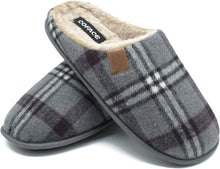 Load image into Gallery viewer, Cozy Grey Memory Foam Scuff Comfortable Slippers