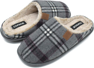 Cozy Grey Memory Foam Scuff Comfortable Slippers