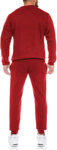 Men's Red Warm Winter Long Sleeve 2pc Sweatsuit