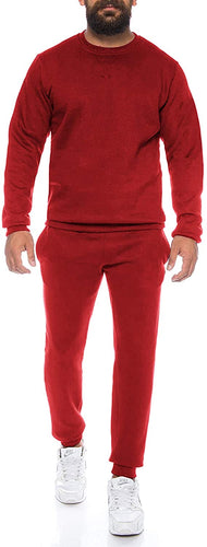 Men's Red Warm Winter Long Sleeve 2pc Sweatsuit