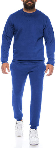 Men's Blue Warm Winter Long Sleeve 2pc Sweatsuit