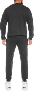 Men's Dark Grey Warm Winter Long Sleeve 2pc Sweatsuit