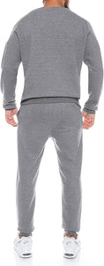 Men's Light Grey Warm Winter Long Sleeve 2pc Sweatsuit