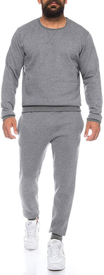 Men's Light Grey Warm Winter Long Sleeve 2pc Sweatsuit