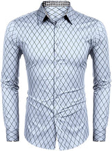Load image into Gallery viewer, Men&#39;s Business Light Blue Long Sleeve Slim Fit Shirt