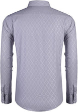 Load image into Gallery viewer, Men&#39;s Business Light Grey Long Sleeve Slim Fit Shirt