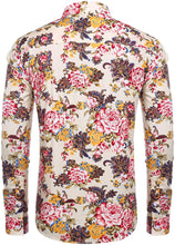 Load image into Gallery viewer, Men&#39;s Black Rose Floral Short Sleeve Casual Shirt
