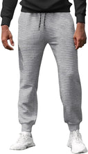 Load image into Gallery viewer, Athletic Grey Plaid Jacquard Men&#39;s Jogger Sweatpants