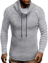 Load image into Gallery viewer, Men&#39;s Light Grey Knitted Turtleneck Thick Thermal Shawl Collar Sweater