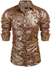 Load image into Gallery viewer, Men&#39;s Elegant Paisley Floral Long Sleeve Dress Shirt