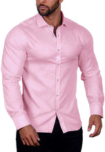 Load image into Gallery viewer, Men&#39;s Wrinkle-Free Button Down Grey Long Sleeve Shirt