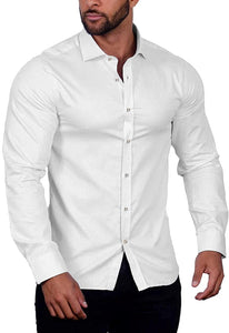 Men's Wrinkle-Free Button Down Grey Long Sleeve Shirt