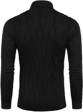 Load image into Gallery viewer, Men&#39;s Off White Slim Fit Turtleneck Sweater Casual Knitted Pullover Sweater