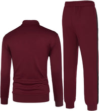 Load image into Gallery viewer, Full Zip Athletic Wine Red 2 Piece Sport Suit