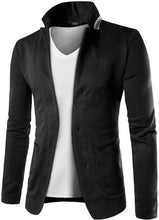 Load image into Gallery viewer, Men&#39;s Slim Fit Black Long Sleeve Lightweight Blazer Jacket