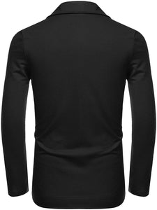 Men's Slim Fit Black Long Sleeve Lightweight Blazer Jacket