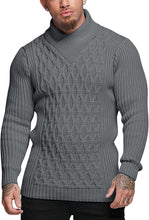 Load image into Gallery viewer, Men&#39;s Orange Slim Fit Turtleneck Knit Stylish Pullover Sweater