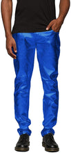 Load image into Gallery viewer, Men&#39;s Metallic Silver Shiny Pants Straight Leg Trousers