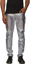 Load image into Gallery viewer, Men&#39;s Metallic Silver Shiny Pants Straight Leg Trousers