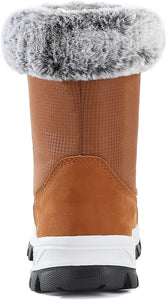 Winter Brown Waterproof Furry Mid Calf Shoes