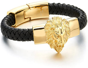 Universal Joint Gold Black  Lion Steel Genuine Leather Straps