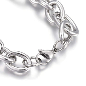 Exclusive Designs Silver Cable Chain 8.25" Stainless Steel Wrist Chain