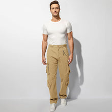 Load image into Gallery viewer, Multi Pockets Khaki Loose Tactical Men&#39;s Pants