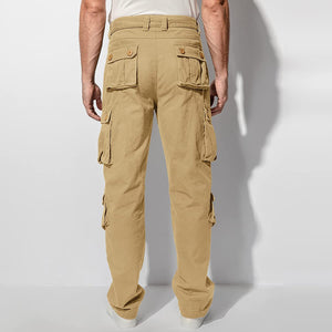 Multi Pockets Khaki Loose Tactical Men's Pants