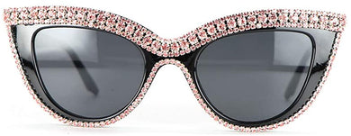 Cat Eye Bling Rhinestones Pink Sunglasses