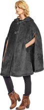 Load image into Gallery viewer, Modern Gray Sherpa Hooded Fleece Cloak Coat
