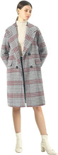 Load image into Gallery viewer, Winter Khaki Oversized Long Sleeve Wool Plaid Jacket