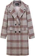 Load image into Gallery viewer, Winter Khaki Oversized Long Sleeve Wool Plaid Jacket