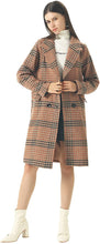 Load image into Gallery viewer, Winter Khaki Oversized Long Sleeve Wool Plaid Jacket