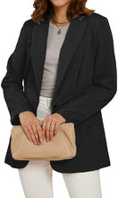 Load image into Gallery viewer, Office Work Jacket Black Open Front Long Sleeve Blazer with Pockets