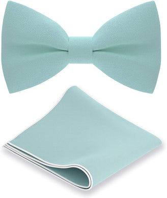 Amber Mint Classic Pre-Tied Bow Tie Set with Handkerchief