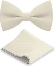 Load image into Gallery viewer, Men&#39;s Pink Classic Pre-Tied Bow Tie Set with Handkerchief