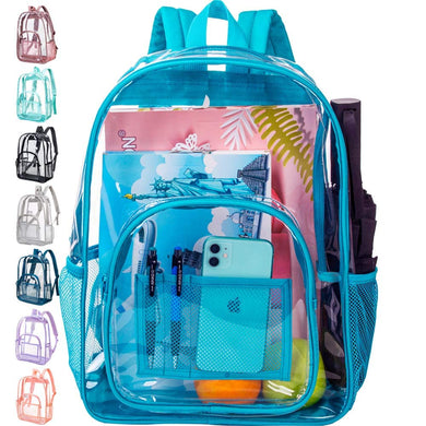 Heavy Duty Azure  See Through Clear Backpack